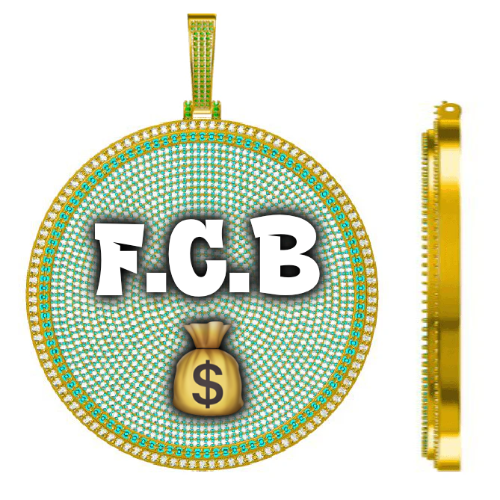 CUSTOM LETTER NECKLACE 3D BIG DISC