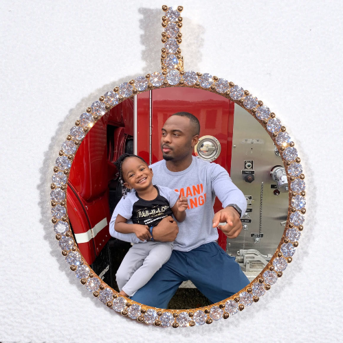 LARGE 3D CIRCLE CUSTOM PICTURE PENDANT