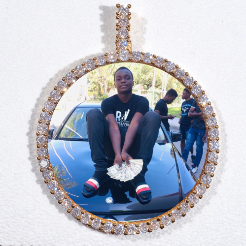 LARGE 3D CIRCLE CUSTOM PICTURE PENDANT