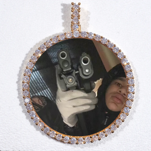 LARGE 3D CIRCLE CUSTOM PICTURE PENDANT