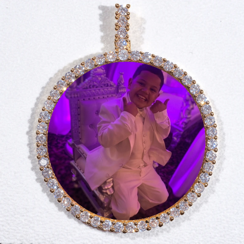 LARGE 3D CIRCLE CUSTOM PICTURE PENDANT