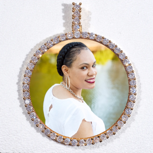 LARGE 3D CIRCLE CUSTOM PICTURE PENDANT
