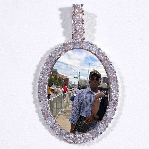 Large 3D Oval Custom Picture Pendant