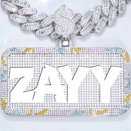 CUSTOM LETTER NECKLACE 3D COLORFUL SQUARE