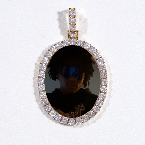 3D Oval Custom Picture Pendant
