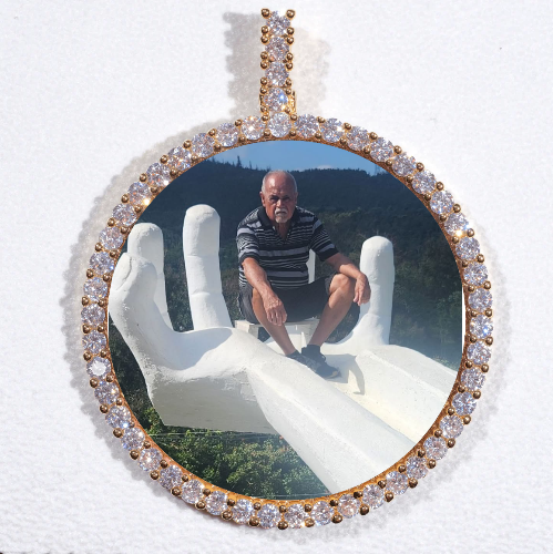 LARGE 3D CIRCLE CUSTOM PICTURE PENDANT