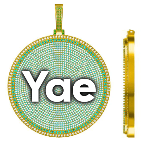 CUSTOM LETTER NECKLACE 3D BIG DISC