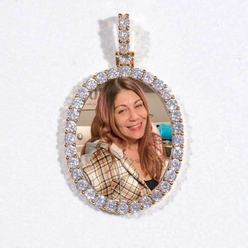 3D Oval Custom Picture Pendant