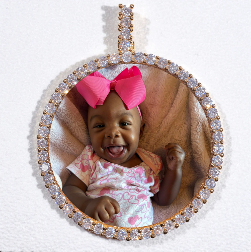 LARGE 3D CIRCLE CUSTOM PICTURE PENDANT