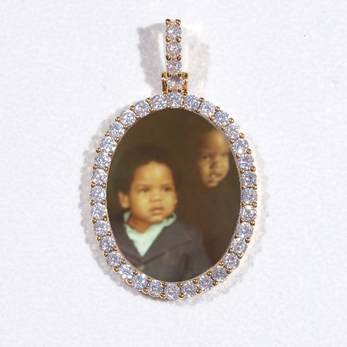 3D Oval Custom Picture Pendant