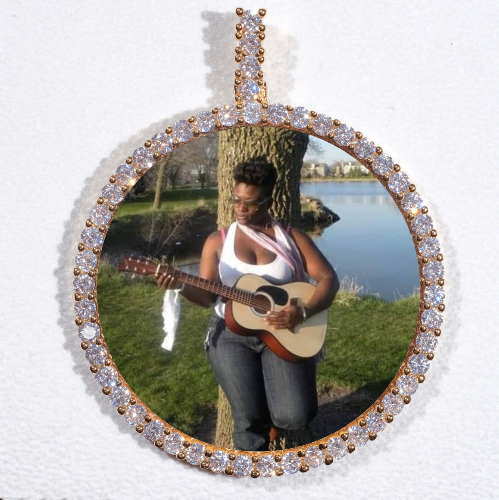 LARGE 3D CIRCLE CUSTOM PICTURE PENDANT
