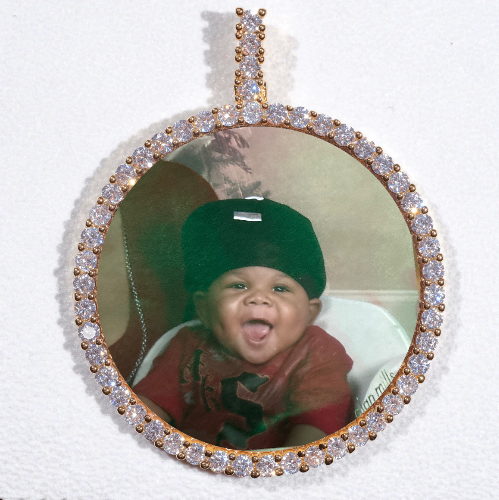 LARGE 3D CIRCLE CUSTOM PICTURE PENDANT