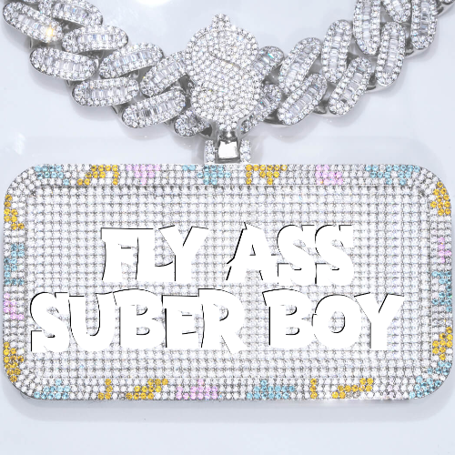 CUSTOM LETTER NECKLACE 3D COLORFUL SQUARE
