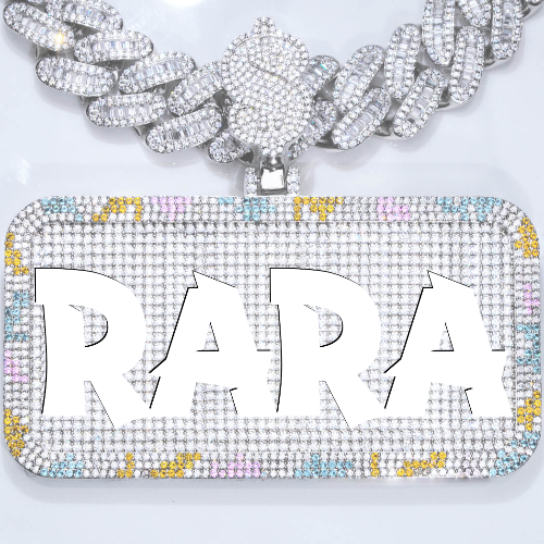 CUSTOM LETTER NECKLACE 3D COLORFUL SQUARE