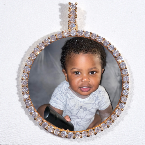 LARGE 3D CIRCLE CUSTOM PICTURE PENDANT