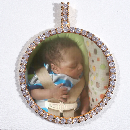 LARGE 3D CIRCLE CUSTOM PICTURE PENDANT
