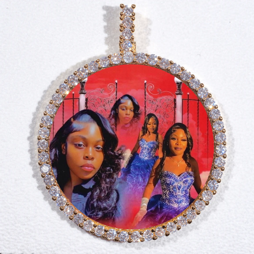 LARGE 3D CIRCLE CUSTOM PICTURE PENDANT
