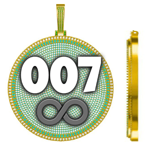 CUSTOM LETTER NECKLACE 3D BIG DISC