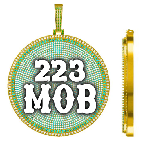CUSTOM LETTER NECKLACE 3D BIG DISC