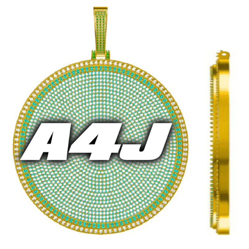 CUSTOM LETTER NECKLACE 3D BIG DISC