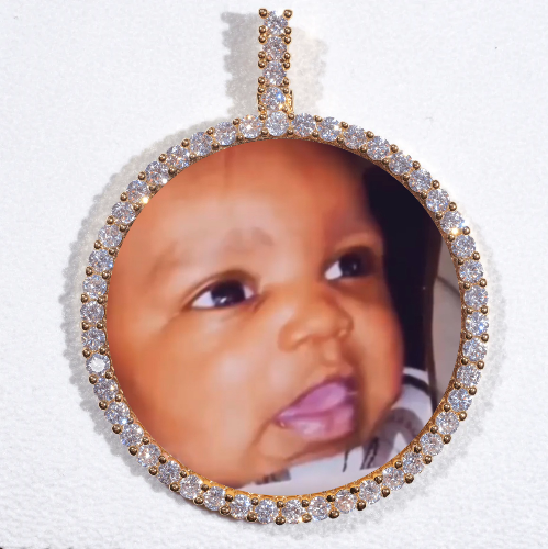 LARGE 3D CIRCLE CUSTOM PICTURE PENDANT