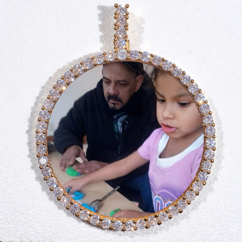 LARGE 3D CIRCLE CUSTOM PICTURE PENDANT