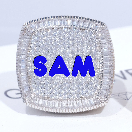 CUSTOM LETTER 3D ICED RING