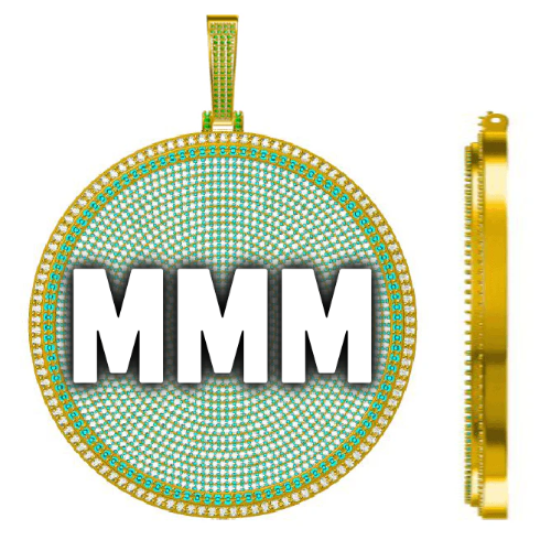CUSTOM LETTER NECKLACE 3D BIG DISC