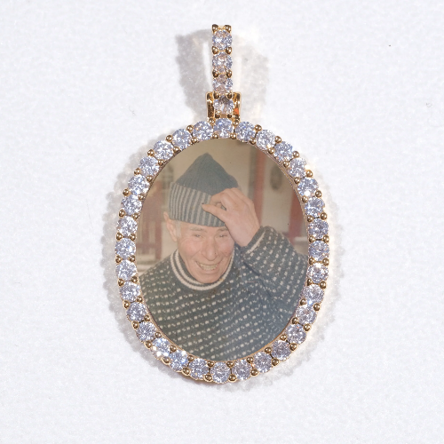 3D Oval Custom Picture Pendant
