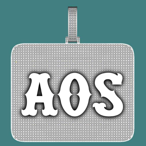 CUSTOM LETTER NECKLACE 3D BIG SQUARE