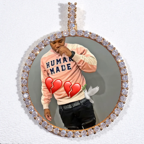 LARGE 3D CIRCLE CUSTOM PICTURE PENDANT