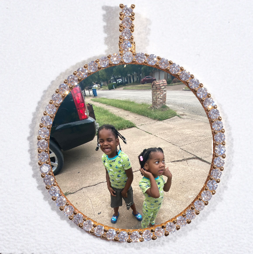 LARGE 3D CIRCLE CUSTOM PICTURE PENDANT