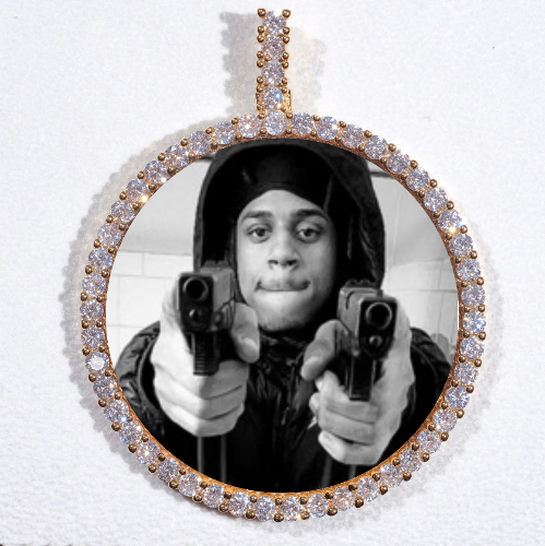LARGE 3D CIRCLE CUSTOM PICTURE PENDANT