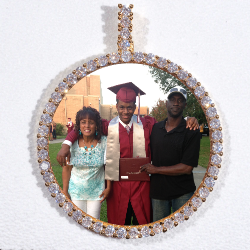 LARGE 3D CIRCLE CUSTOM PICTURE PENDANT