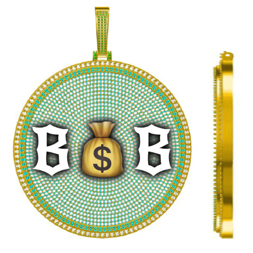 CUSTOM LETTER NECKLACE 3D BIG DISC