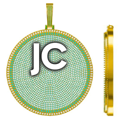 CUSTOM LETTER NECKLACE 3D BIG DISC