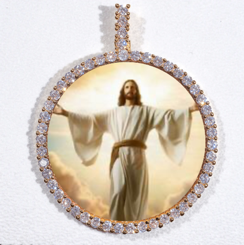 LARGE 3D CIRCLE CUSTOM PICTURE PENDANT