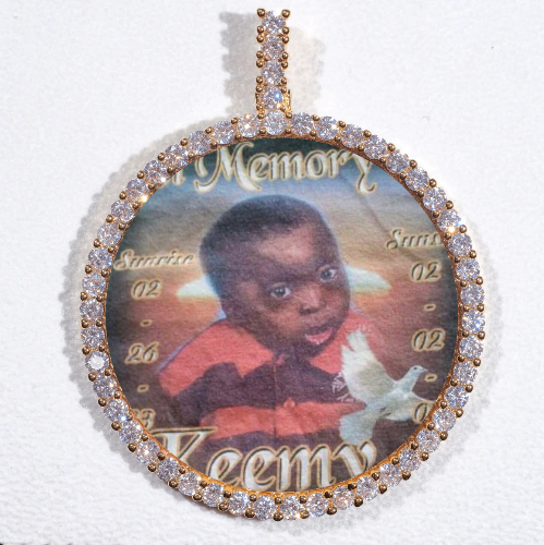 LARGE 3D CIRCLE CUSTOM PICTURE PENDANT