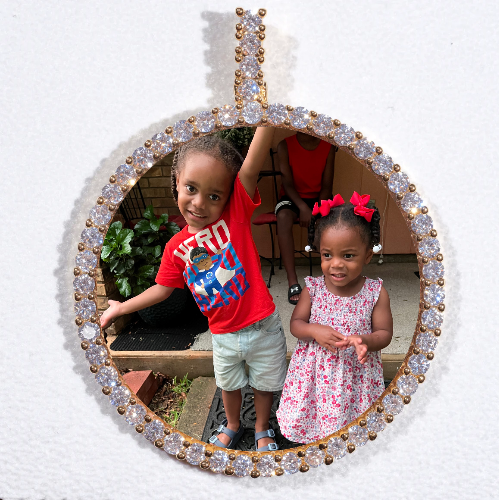 LARGE 3D CIRCLE CUSTOM PICTURE PENDANT