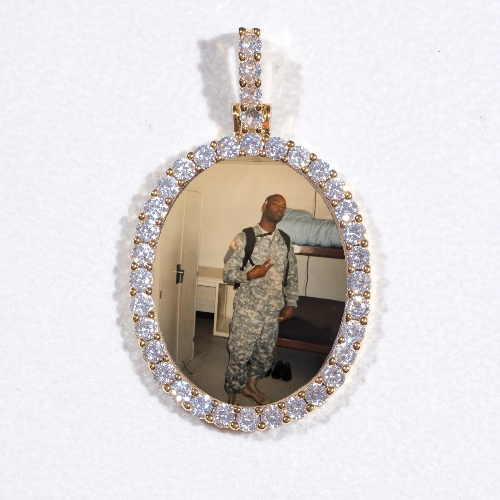 3D Oval Custom Picture Pendant