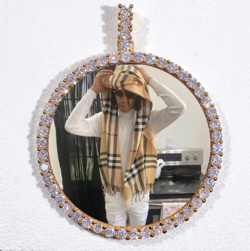 LARGE 3D CIRCLE CUSTOM PICTURE PENDANT
