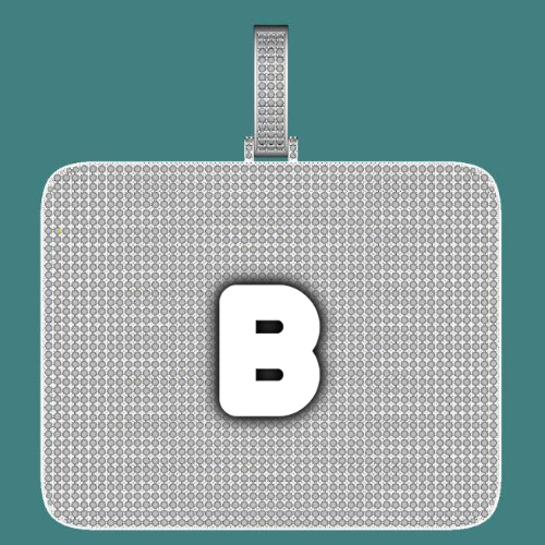 CUSTOM LETTER NECKLACE 3D BIG SQUARE