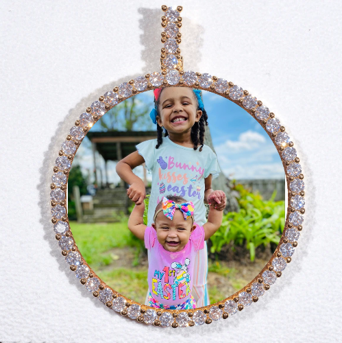 LARGE 3D CIRCLE CUSTOM PICTURE PENDANT