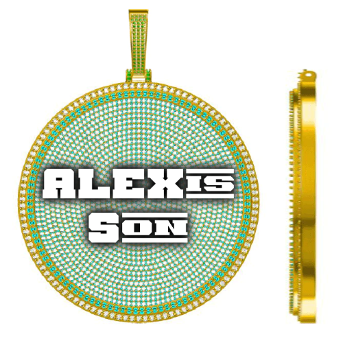 CUSTOM LETTER NECKLACE 3D BIG DISC