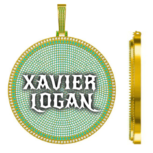CUSTOM LETTER NECKLACE 3D BIG DISC