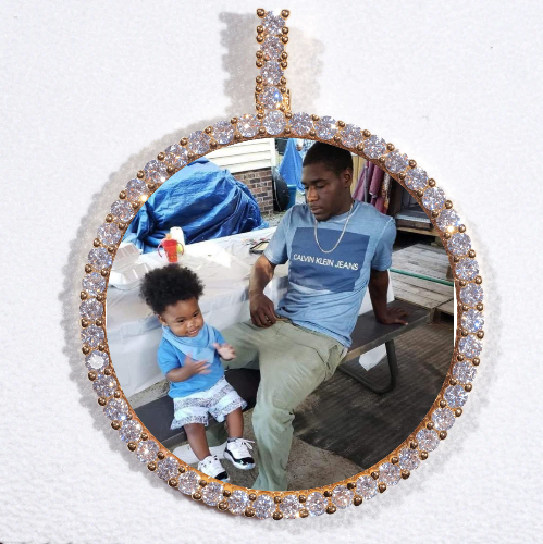 LARGE 3D CIRCLE CUSTOM PICTURE PENDANT