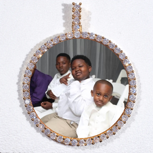 LARGE 3D CIRCLE CUSTOM PICTURE PENDANT