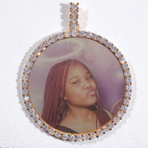 LARGE 3D CIRCLE CUSTOM PICTURE PENDANT