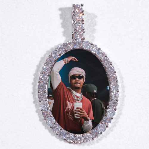 Large 3D Oval Custom Picture Pendant