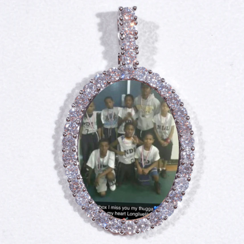 Large 3D Oval Custom Picture Pendant